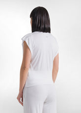 COMPLETO T-SHIRT E PANTALONE DRITTO IN VISCOSA STRETCH BIANCO - | DEHA