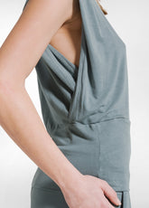 SET AUS T-SHIRT UND HOSE AUS GRÜNEM STRETCH-VISKOSE-MIX - | DEHA