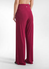 Straight Pants In Stretch Viscose - Red - CHERRY RED | DEHA