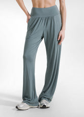 PANTALONE DRITTO IN VISCOSA STRETCH VERDE - TEAL GREEN | DEHA