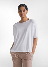T-SHIRT FLUIDA IN VISCOSA BIANCO - Activewear | DEHA