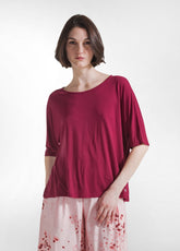 T-SHIRT FLUIDA IN VISCOSA ROSSO - Activewear | DEHA