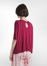 Fliessendes Viskose T-Shirt - Rot - CHERRY RED | DEHA