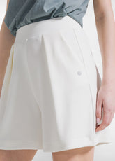 Pleated Shorts In Soft Touch Modal - White - MILK WHITE | DEHA