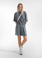 SHORTS PLISSETTATI IN MODAL SOFT TOUCH VERDE - TEAL GREEN | DEHA