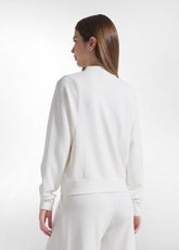 Bomber Full Zip In Soft Touch Modal - White - MILK WHITE | DEHA