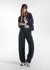 PANTALONI PLISSETTATI IN MODAL NERO - BLACK | DEHA