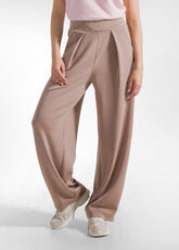 MODAL PLEATED TROUSERS - BROWN - KHAKI BROWN | DEHA