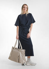 SHORT-SLEEVED SWEATSHIRT AND MODAL SKIRT SET IN BLACK - Everyday Sets | DEHA