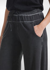 Low-Rise Pants With Satin Details - Black - BLACK | DEHA
