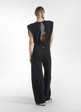 TUTA JUMPSUIT IN JERSEY CON APERTURA SUL RETRO NERO - BLACK | DEHA
