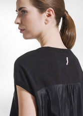 Combined Silk Top - Black - BLACK | DEHA