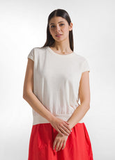 COMBINED SILK TOP - WHITE - Sweaters | DEHA