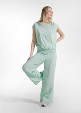 GREEN SILK-COTTON BLEND TOP AND PALAZZO TROUSERS - Everyday Sets | DEHA