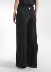 COMPLETO TOP E PANTALONI PALAZZO IN MISTO SETA-COTONE NERO - | DEHA
