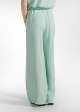 GREEN SILK-COTTON BLEND TOP AND PALAZZO TROUSERS - Everyday Sets | DEHA