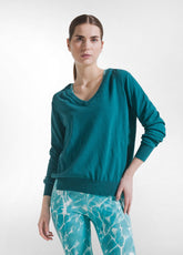 Strick-Top Aus Seide Mit V-Ausschnitt - Gruen - Sweatshirts und Pullover | DEHA