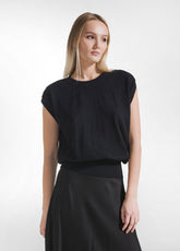 TOP SPORTIVO STRETCH ADERENTE NERO - BLACK | DEHA