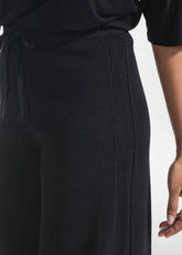 BLACK BOUCLE KNIT PALAZZO PANTS - Leisurewear | DEHA