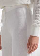 PANTALONI PALAZZO IN MAGLIERIA BOUCLE' BIANCO - New In | SS26: READY WHEN YOU ARE | DEHA