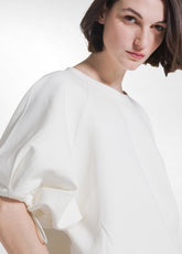 SET AUS SWEATSHIRT UND BERMUDA AUS BAUMWOLL-SCUBA IN WHITE - | DEHA