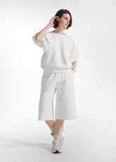 FELPA IN SCUBA DI COTONE CON PIEGHE BIANCO - Camicie & Bluse | DEHA