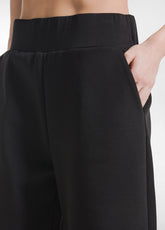 SET WITH SWEATSHIRT AND BERMUDA SHORTS IN BLACK COTTON SCUBA - Everyday Sets | DEHA