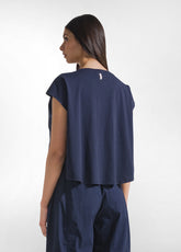 T-SHIRT LOOSE-FIT IN JERSEY ORGANICO BLU - BLUE NIGHT | DEHA