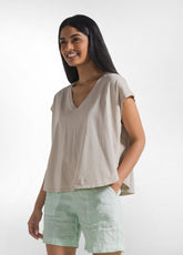 T-SHIRT LOOSE-FIT IN JERSEY ORGANICO BEIGE - CLAY BEIGE | DEHA