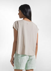 T-SHIRT LOOSE-FIT IN JERSEY ORGANICO BEIGE - CLAY BEIGE | DEHA