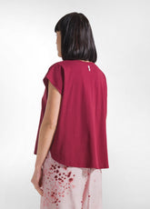 T-SHIRT LOOSE-FIT IN JERSEY ORGANICO ROSSO - CHERRY RED | DEHA