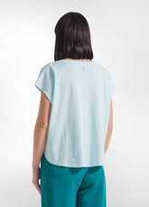 T-SHIRT LOOSE-FIT IN JERSEY ORGANICO BLU - AQUA BLUE | DEHA
