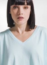 T-SHIRT LOOSE-FIT IN JERSEY ORGANICO BLU - AQUA BLUE | DEHA