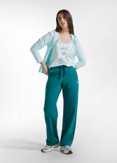 TOP MIT GRAFIKPRINT AUS BIO-JERSEY IN BLAU - AQUA BLUE | DEHA