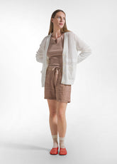STRICKCARDIGAN AUS BAUMWOLLE IN NETZOPTIK WEISS - Freizeitkleidung | DEHA