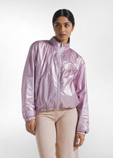 High-Neck Bomber Jacket With Metallic Details - Pi - DUSTY LAVANDER METAL | DEHA
