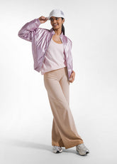 High-Neck Bomber Jacket With Metallic Details - Pi - DUSTY LAVANDER METAL | DEHA