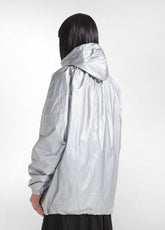 Sports Jacket With Hood And Metallic Details - Grey - METALLIC SILVER | DEHA