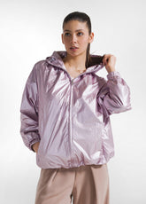 GIACCA SPORTIVA CON CAPPUCCIO E DETTAGLI METALLICI ROSA - Leisurewear | DEHA
