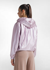SPORTS JACKET WITH HOOD AND METALLIC DETAILS - GRE - DUSTY LAVANDER METAL | DEHA