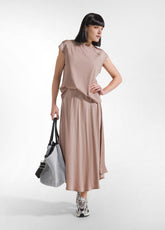 BROWN SATIN TOP AND SKIRT SET - Everyday Sets | DEHA