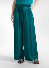 Satin Palazzo Hose - Gruen - PEACOCK GREEN | DEHA