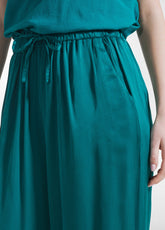 Satin Palazzo Hose - Gruen - PEACOCK GREEN | DEHA