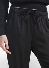 Satin Jogger Pants - Black - BLACK | DEHA