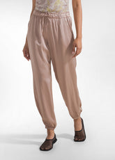 BROWN SATIN TOP AND JOGGER COMPLETE - | DEHA