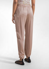 BROWN SATIN TOP AND JOGGER COMPLETE - | DEHA