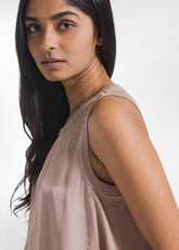 BROWN SATIN TOP AND JOGGER COMPLETE - | DEHA