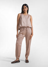 BROWN SATIN TOP AND JOGGER COMPLETE - Everyday Sets | DEHA