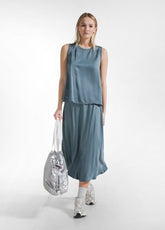 TOP IN SATIN CON DETTAGLIO ARRICCIATO VERDE - Best Sellers | DEHA