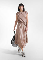 GONNA IN SATIN MARRONE - Vestiti, Gonne e Tute | DEHA